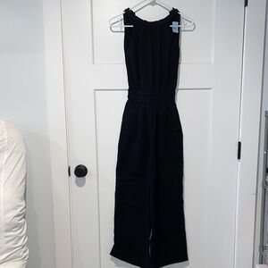 NWT Ann Taylor 100% Cotton Halter Wide Leg Jumpsuit 00 Petite